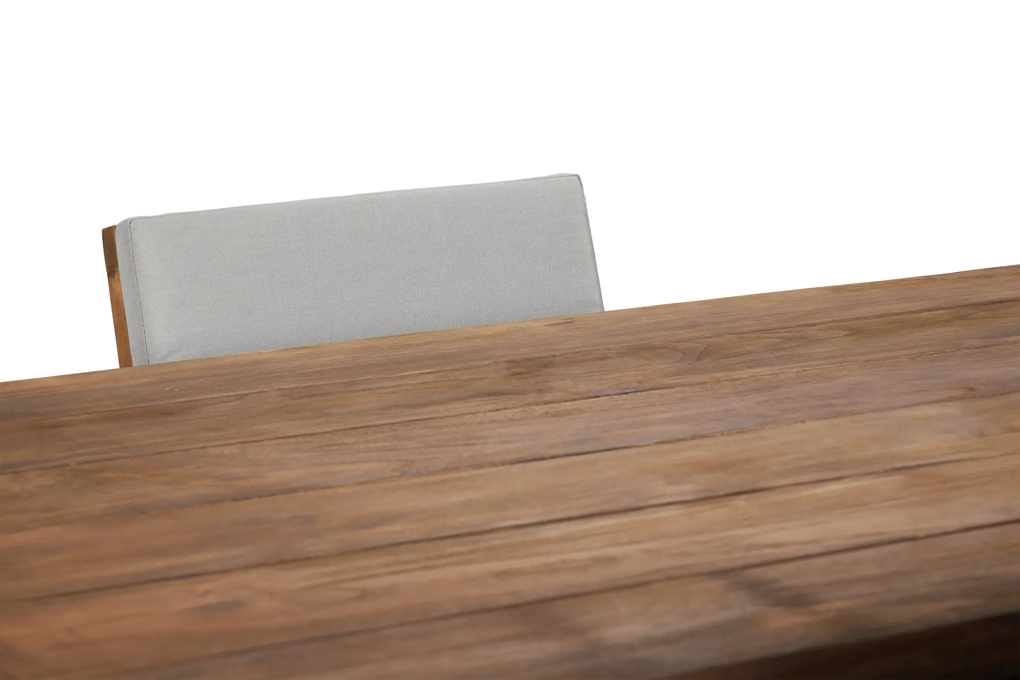 Linear Dark Gray 102" Teak Table & 4 Teak Cushioned Side Chairs Linear Dark Gray 102" Teak Table & 4 Teak Cushioned Side Chairs