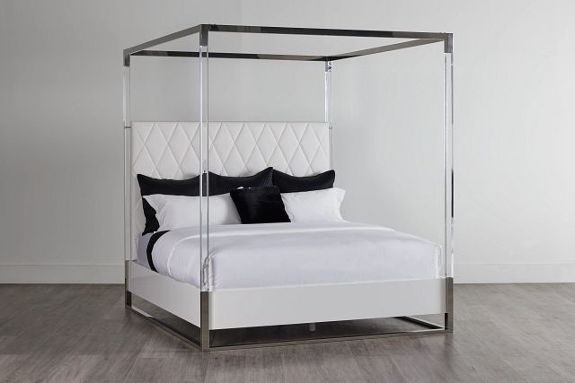 Miami White Uph Canopy Bed