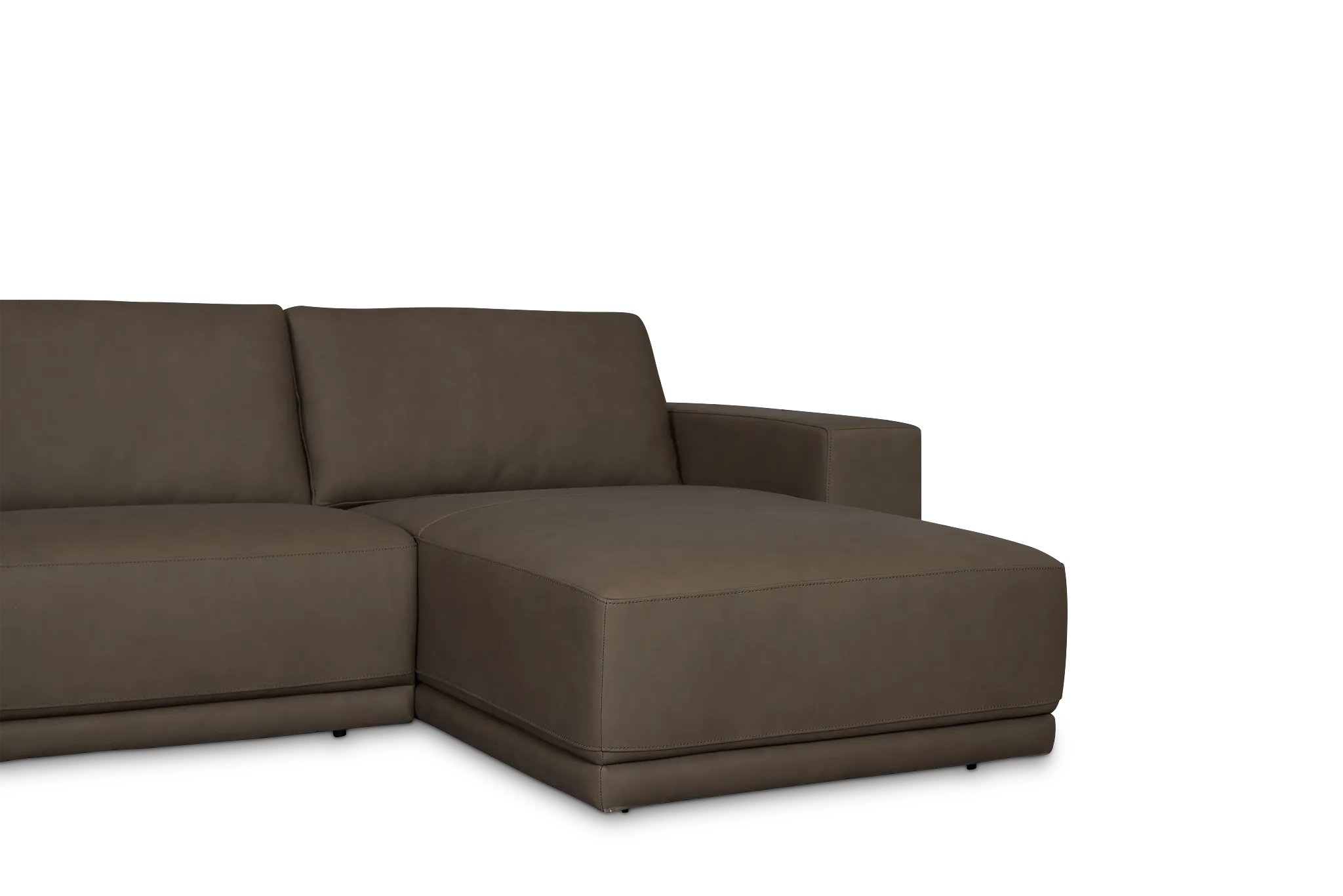 Kellan Dark Gray Leather Right Chaise Sectional