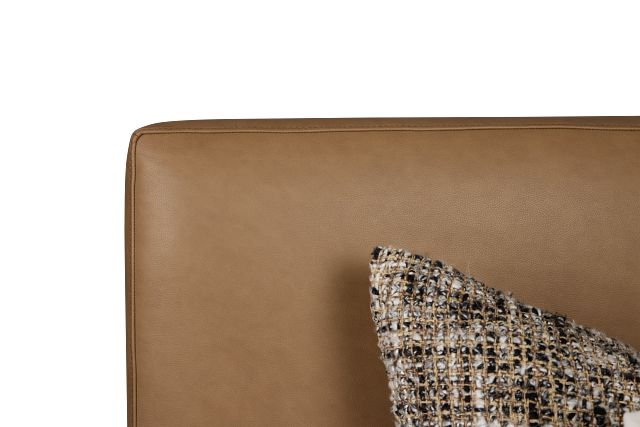 Highland Dark Brown Leather Panel Bed