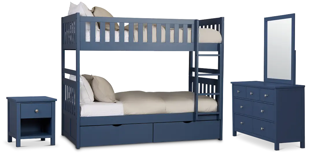 Charleston Dark Blue Bunk Bed Storage Bedroom Charleston Dark Blue Bunk Bed Storage Bedroom