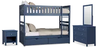 Charleston Dark Blue Bunk Bed Storage Bedroom
