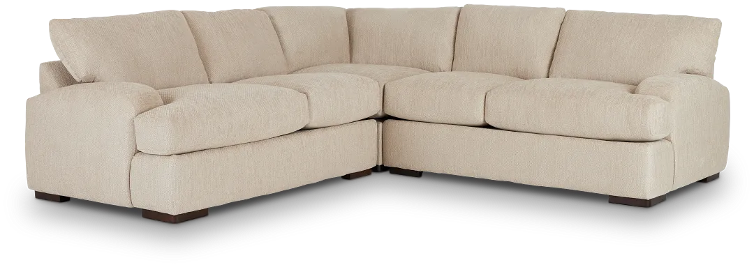 Alpha Beige Fabric Small Two-arm Sectional