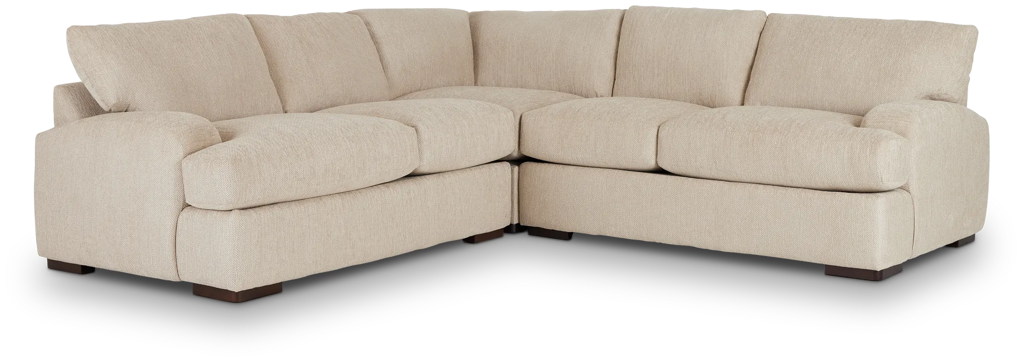 Alpha Beige Fabric Small Two-arm Sectional