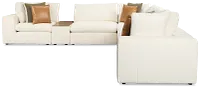 Cruz White Fabric 6-piece Modular Sectional With Console