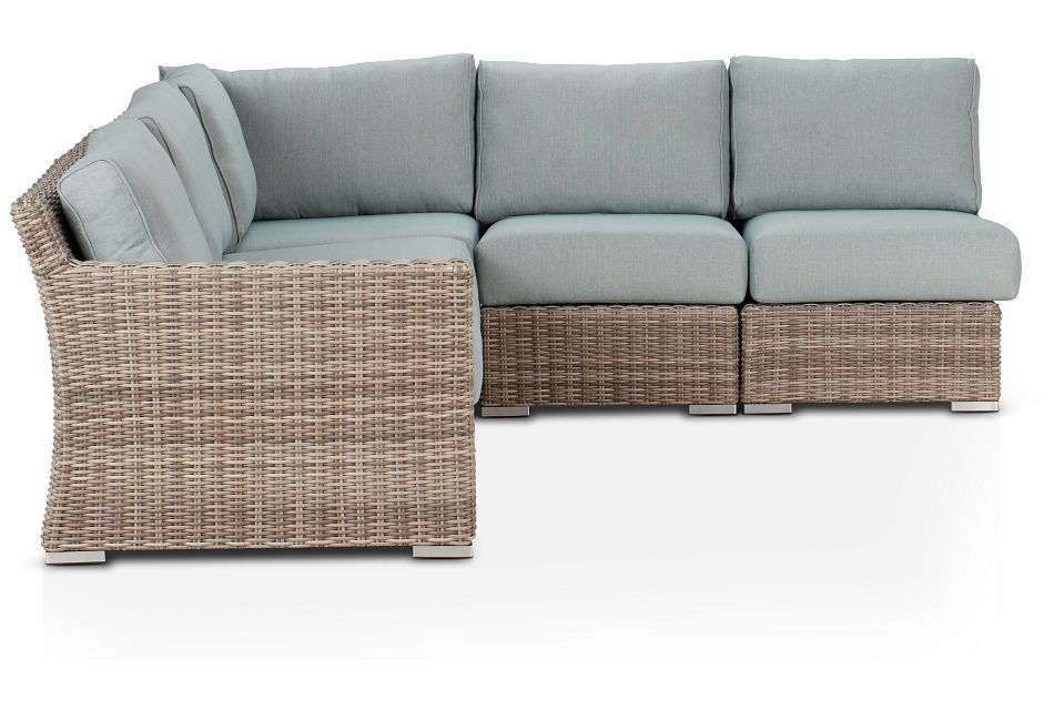 Raleigh TEAL LEFT 5Piece Modular Sectional