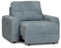 Hendrix Light Blue Fabric Power Reclining Chaise