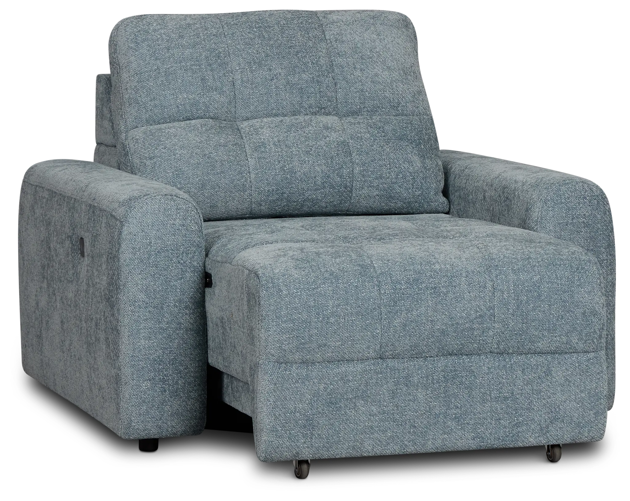 Hendrix Light Blue Fabric Power Reclining Chaise Hendrix Light Blue Fabric Power Reclining Chaise