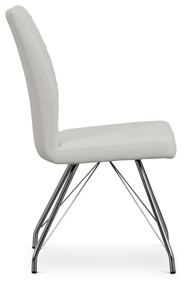 Lima White Upholstered Side Chair (4)