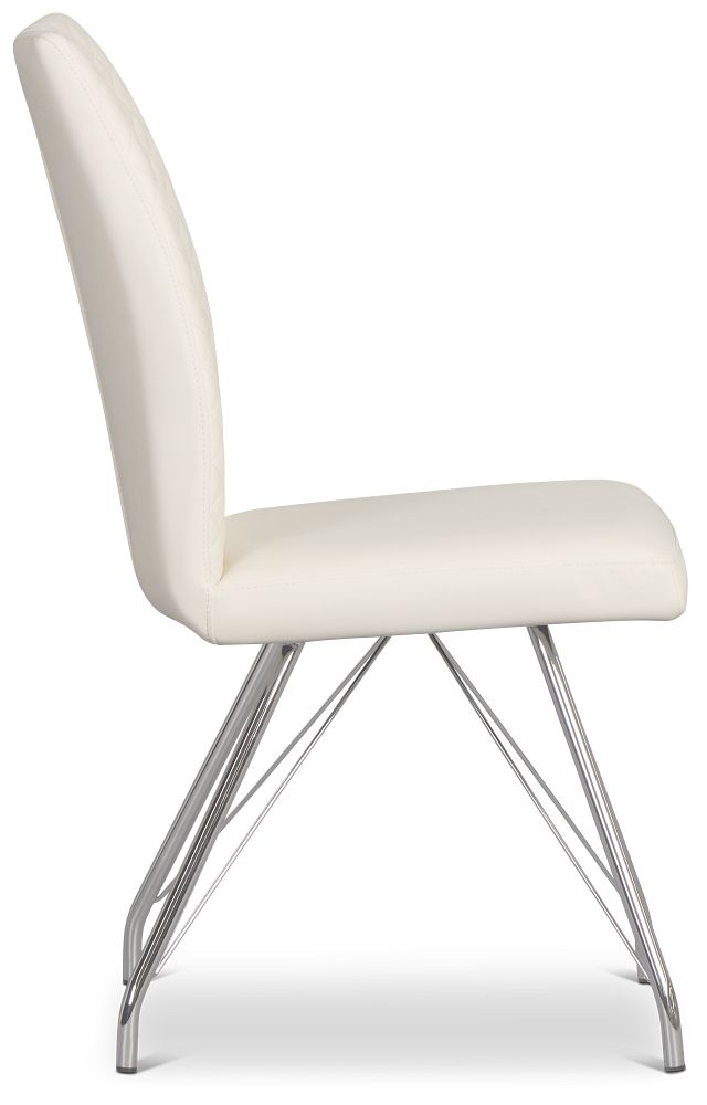 Lima White Upholstered Side Chair