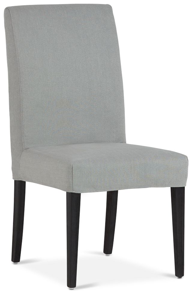 Destination Light Gray Short Slipcover Chair With Dark-tone Leg