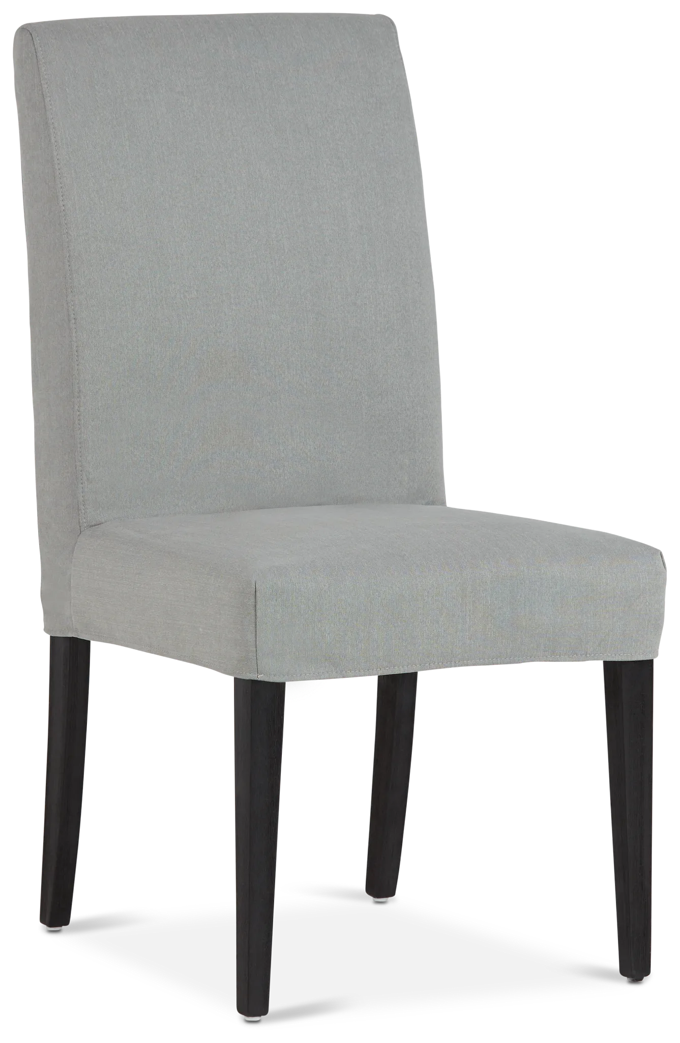 Destination Light Gray Short Slipcover Chair With Dark-tone Leg
