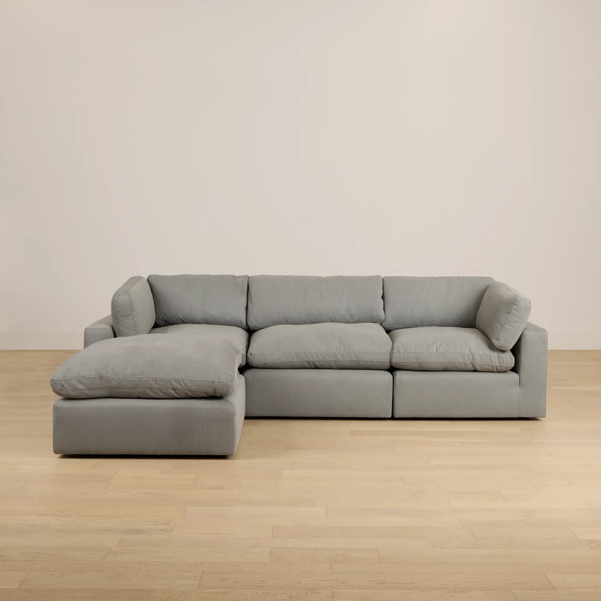 Grant Light Gray Fabric 4-piece Bumper Sectional Grant Light Gray Fabric 4-piece Bumper Sectional