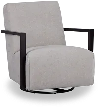 Lucas Light Gray Fabric Swivel Rocker Glider