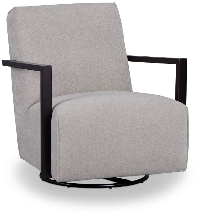 Lucas Light Gray Fabric Swivel Rocker Glider