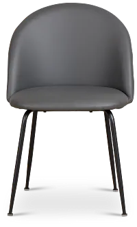 Capri Dark Gray Micro Upholstered Side Chair W/ Black Legs