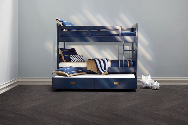 Ryder Dark Blue Trundle Bunk Bed (3)