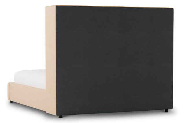 Captiva Merino Taupe 60" Upholstered Shelter Bed