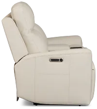 Flexsteel Sterling Ivory Lthr/vinyl Power Reclining Loveseat