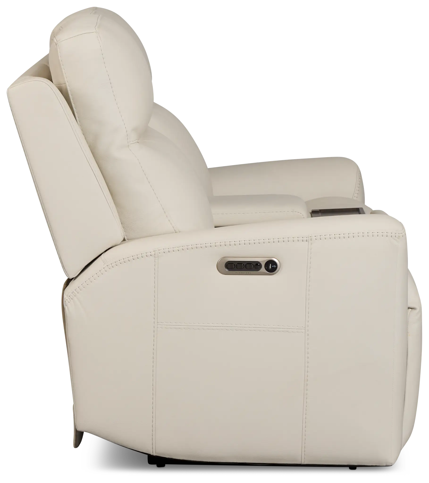 Flexsteel Sterling Ivory Lthr/vinyl Power Reclining Loveseat Flexsteel Sterling Ivory Lthr/vinyl Power Reclining Loveseat