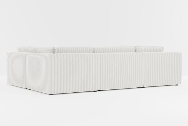 Destin Sea Lane Light Gray Fabric 6-piece Pit Sectional