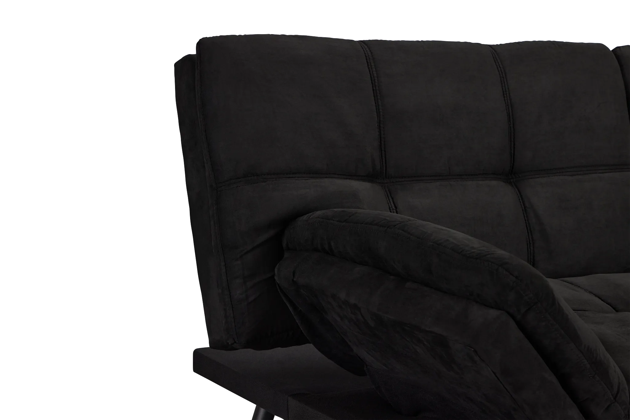 Bowie Black Micro Sofa Futon