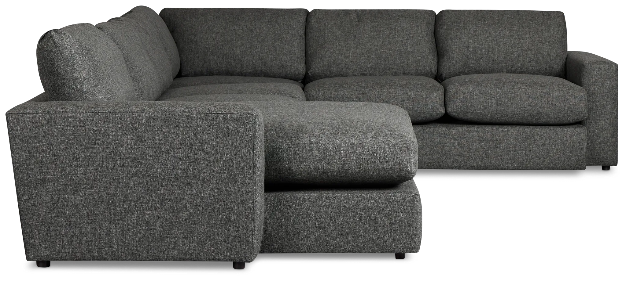 Brantley Dark Gray Fabric Large Left Chaise Sectional