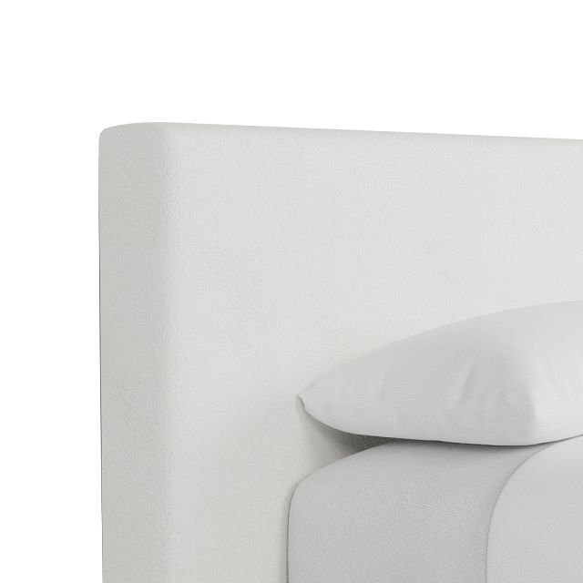 Grayton Sutton White 44" Upholstered Platform Bed