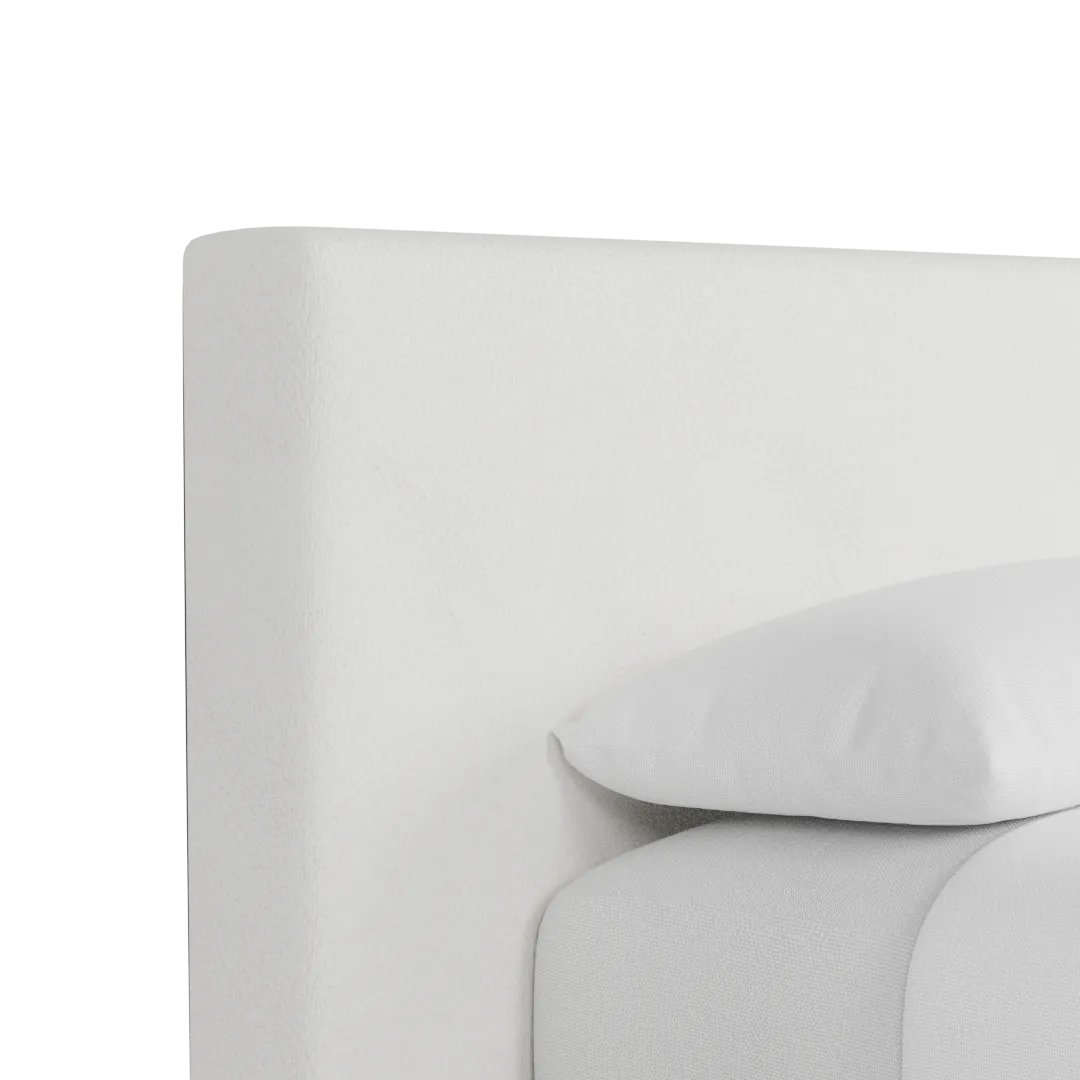 Grayton Sutton White 44" Upholstered Platform Bed