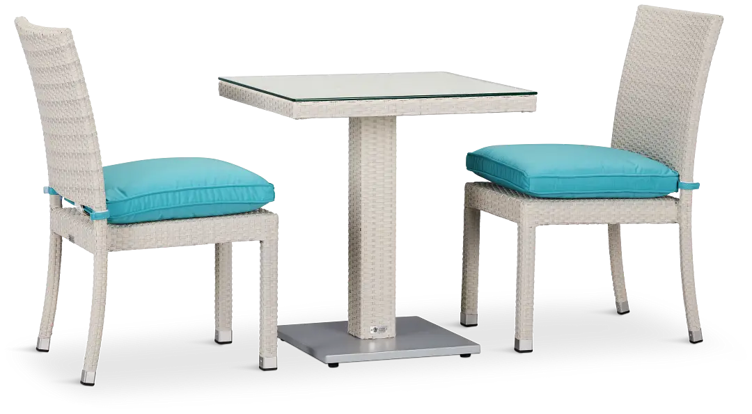 Bahia Dark Teal 27" Square Table & 2 Chairs Bahia Dark Teal 27" Square Table & 2 Chairs