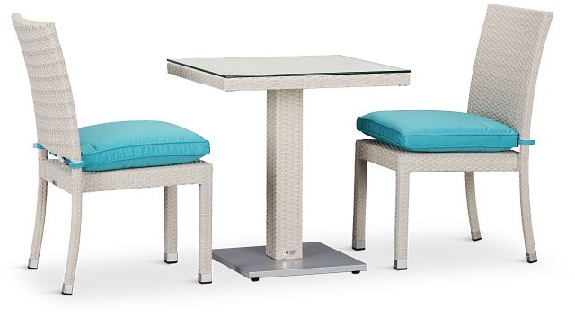 Bahia Dark Teal 27" Square Table & 2 Chairs