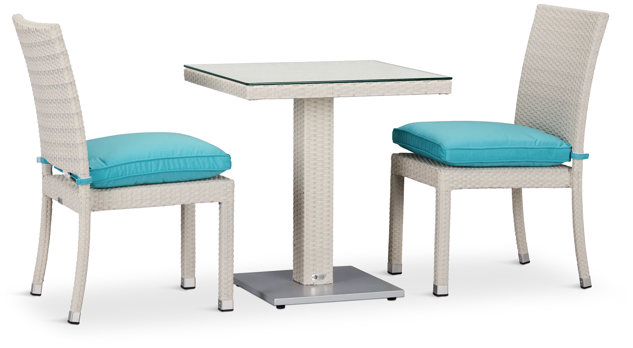Bahia Dark Teal 27" Square Table & 2 Chairs
