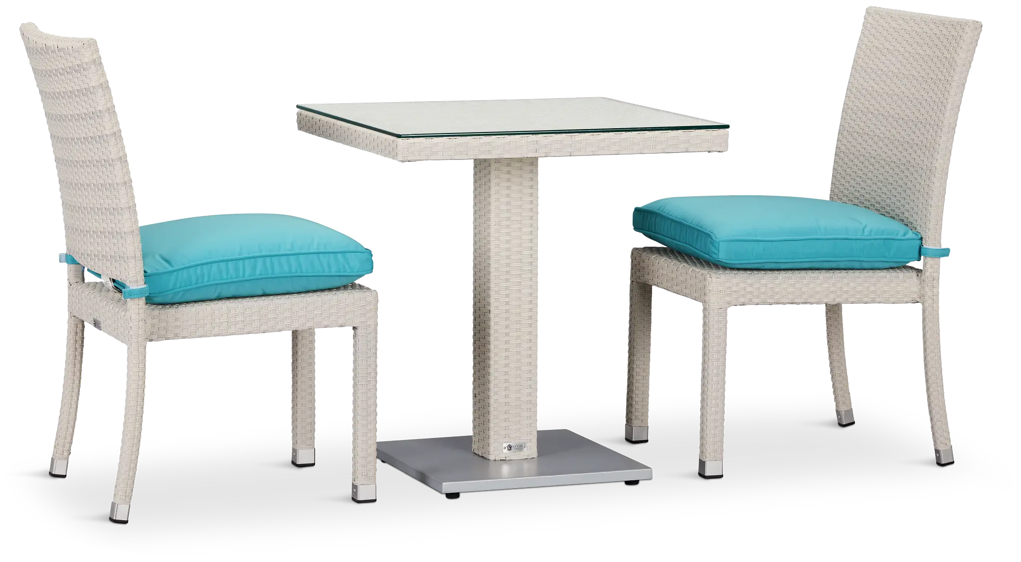 Bahia Dark Teal 27" Square Table & 2 Chairs Bahia Dark Teal 27" Square Table & 2 Chairs