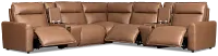 Edison Dark Brown Leather/vinyl Large Triple Power Reclining 2-arm Sectional