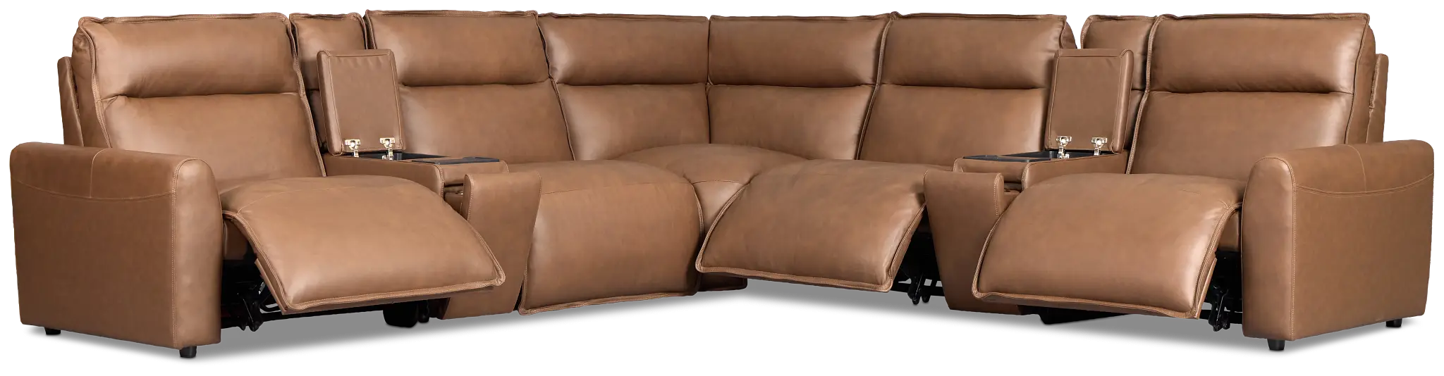 Edison Dark Brown Leather/vinyl Large Triple Power Reclining 2-arm Sectional Edison Dark Brown Leather/vinyl Large Triple Power Reclining 2-arm Sectional