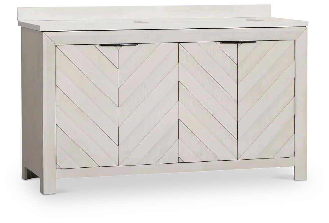 Delray White 60" Double Bathroom Vanity