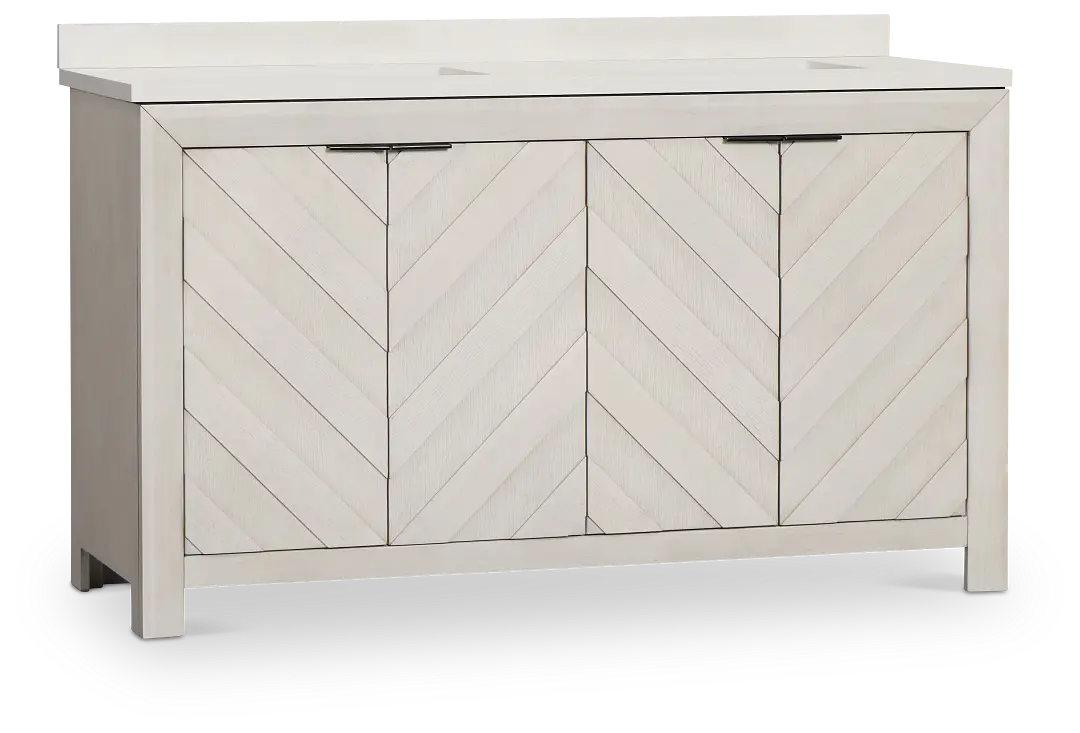 Delray White 60" Double Bathroom Vanity Delray White 60" Double Bathroom Vanity