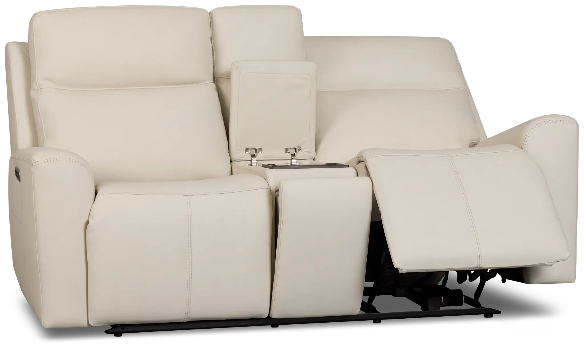 Flexsteel Sterling Ivory Leather/Vinyl Power Reclining Loveseat Flexsteel Sterling Ivory Leather/Vinyl Power Reclining Loveseat