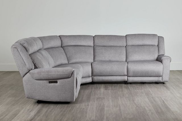 Beckett Gray Micro Small Two-arm Power Reclining Sectional