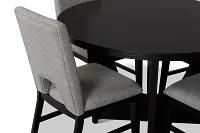 Oxford Black Round Table & 4 Upholstered Chairs