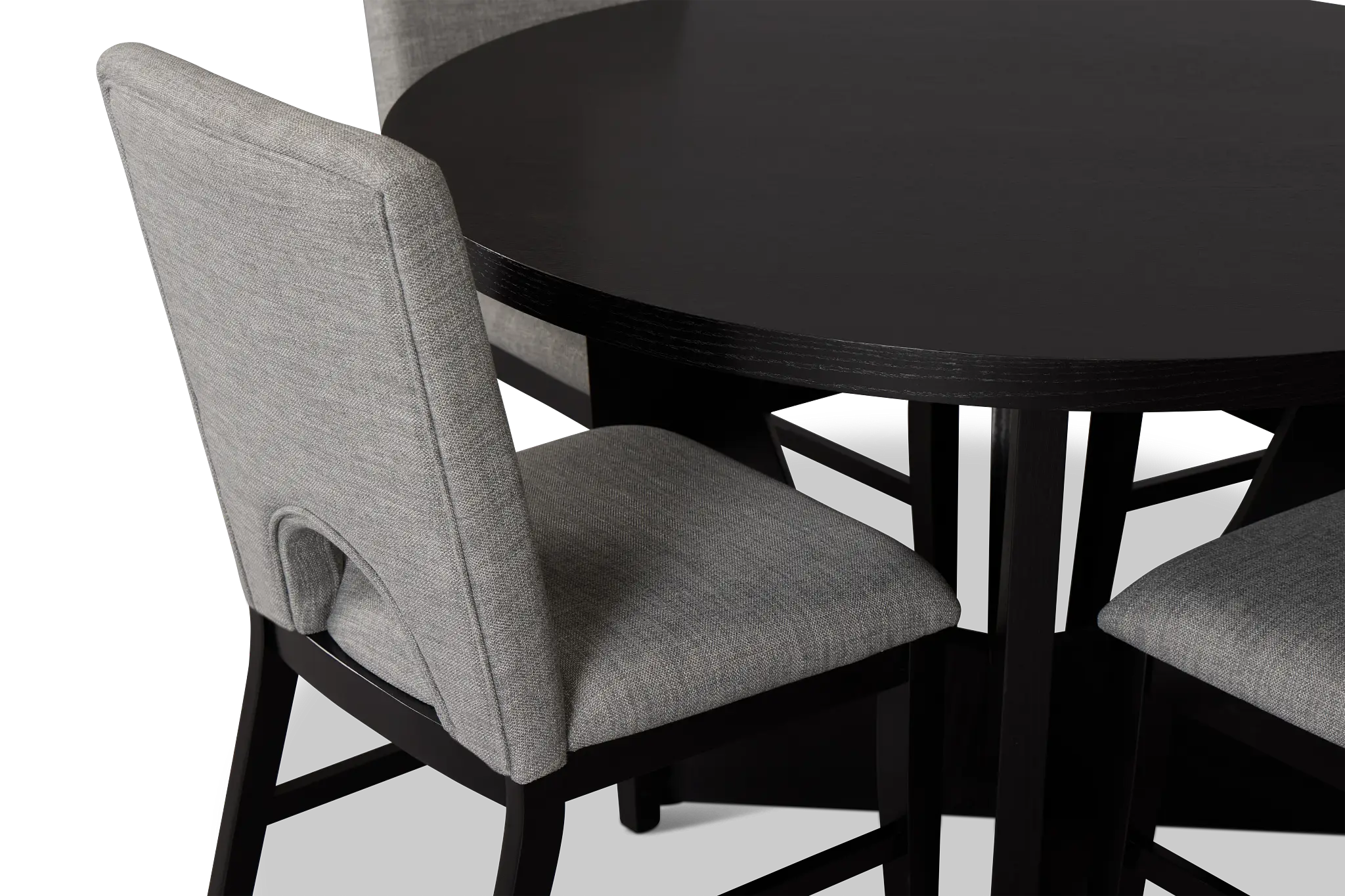 Oxford Black Round Table & 4 Upholstered Chairs Oxford Black Round Table & 4 Upholstered Chairs