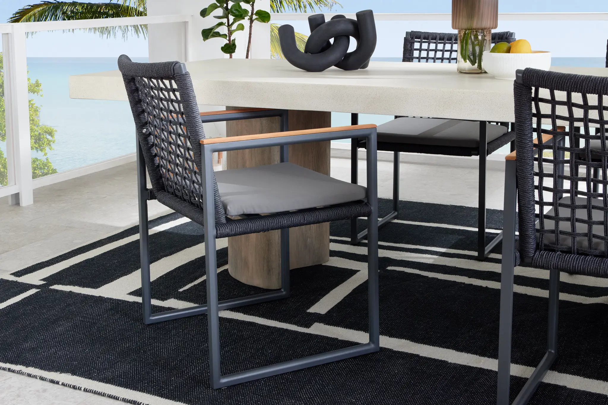 Sunrise Dark Gray Teak Arm Chair Sunrise Dark Gray Teak Arm Chair