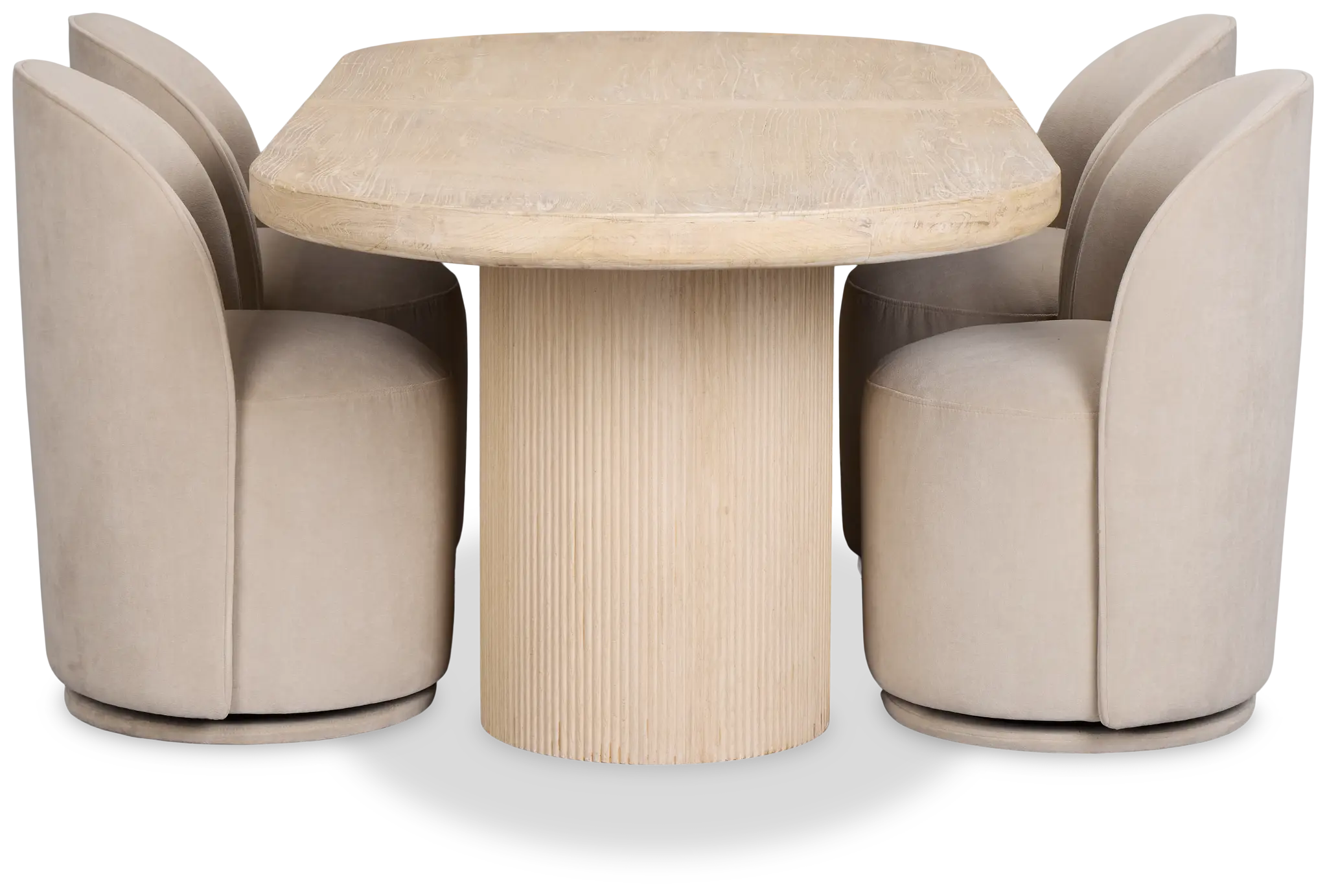 Clayton Light Tone Oval Table & 4 Upholstered Chairs Clayton Light Tone Oval Table & 4 Upholstered Chairs
