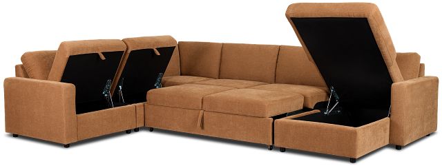Addie Brown Fabric Medium Right Chaise Storage Sleeper Sectional