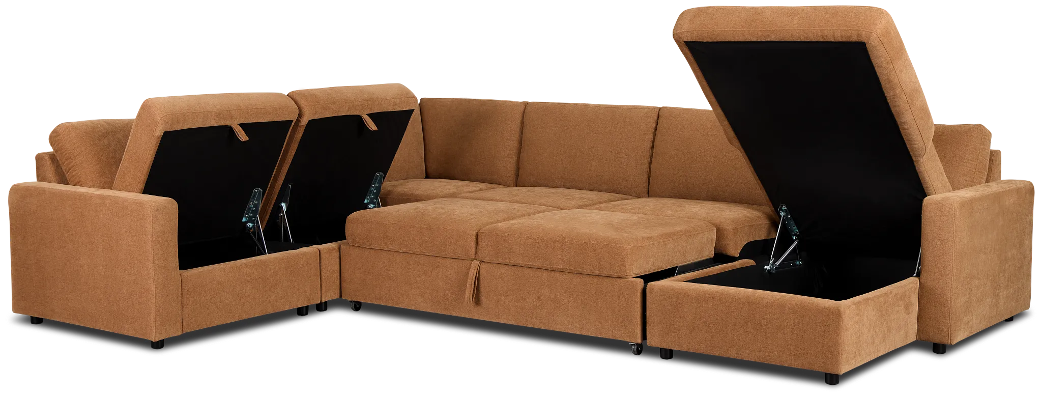 Addie Brown Fabric Medium Right Chaise Storage Sleeper Sectional