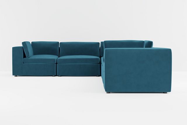 Destin Joya Teal Velvet 6-piece Modular Sectional