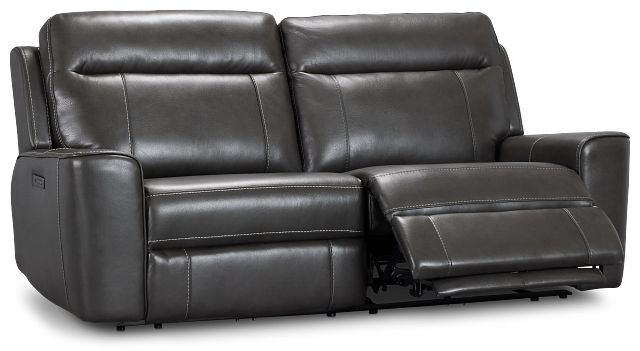 Benji Dark Gray Lthr/vinyl Power Reclining Sofa