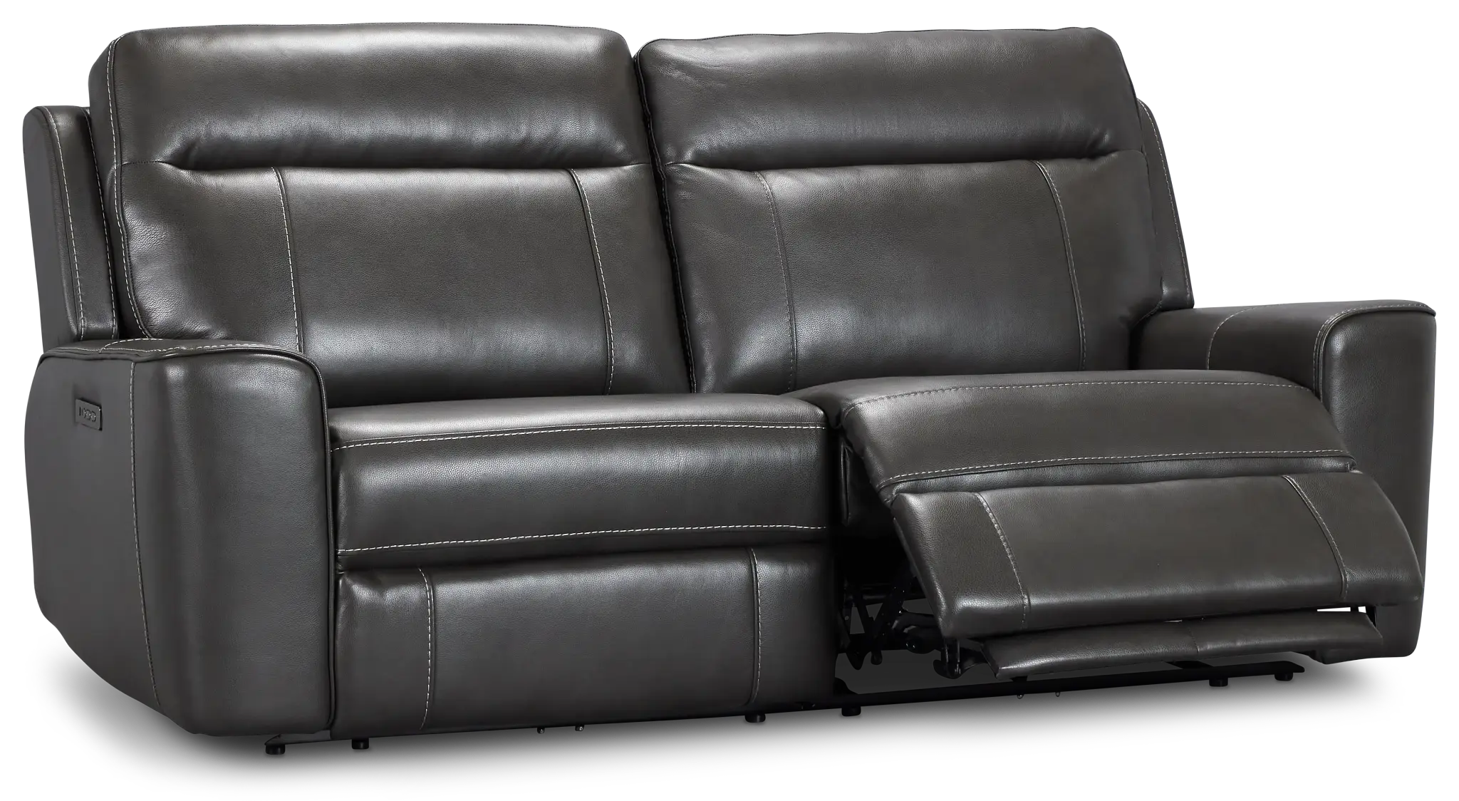 Benji Dark Gray Lthr/vinyl Power Reclining Sofa Benji Dark Gray Lthr/vinyl Power Reclining Sofa