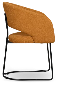 Merrick Dark Orange Round Upholstered Side Chair