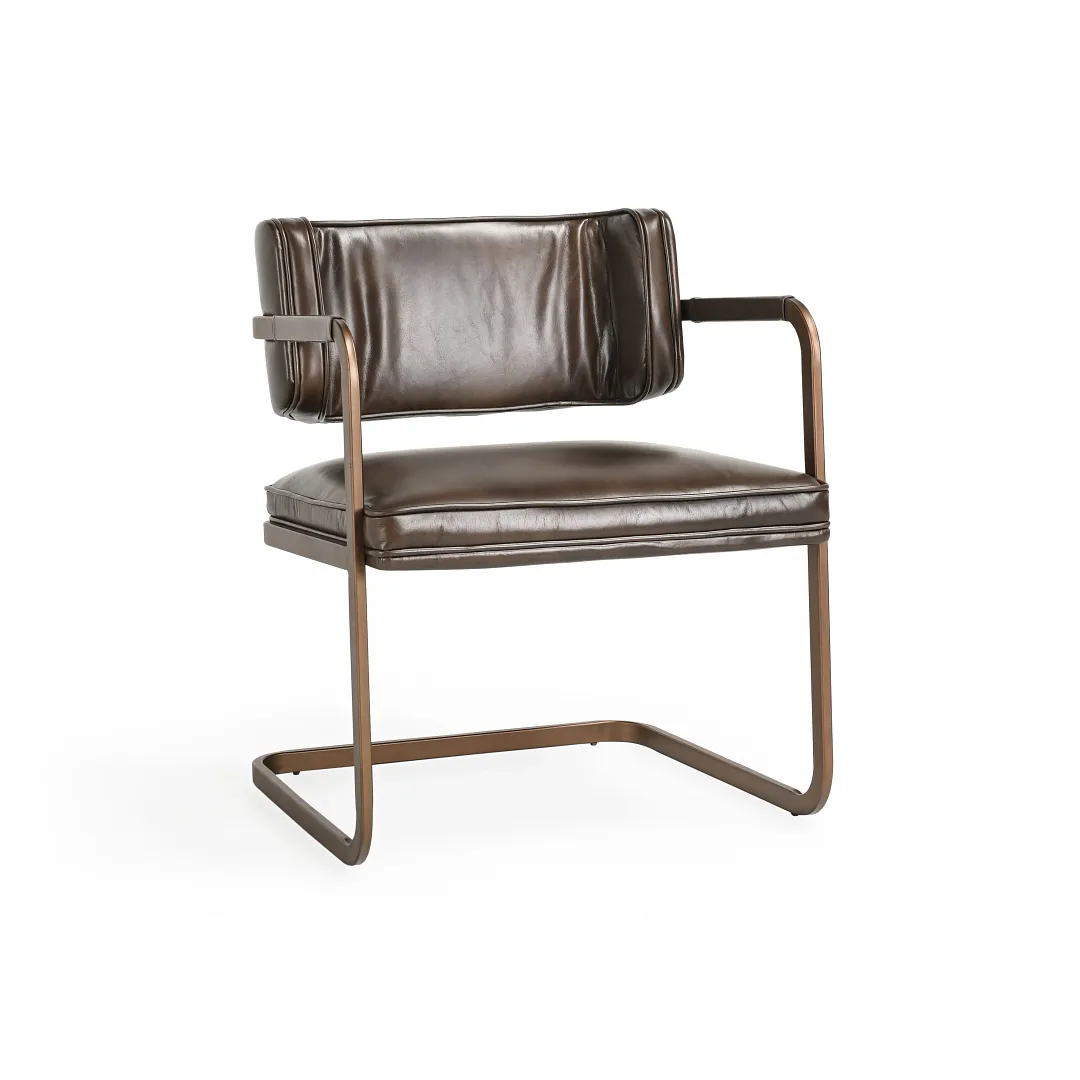 Mando Brown Upholstered Arm Chair